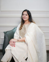 IVORY GLOW EMBROIDERED FLEX KURTA SET WITH DUPATTA